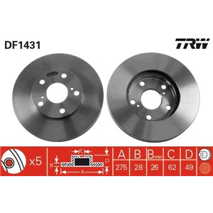 DF1431 Brake Disc TRW - Top1autovaruosad