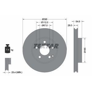 92115105 Тормозной диск TEXTAR     