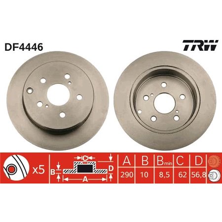 DF4446 Brake Disc TRW
