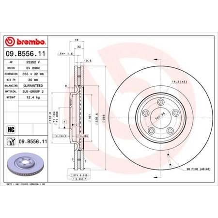 09.B556.11 Тормозной диск BREMBO