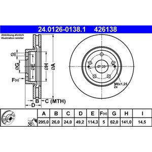 24.0126-0138.1  Brake disc ATE 