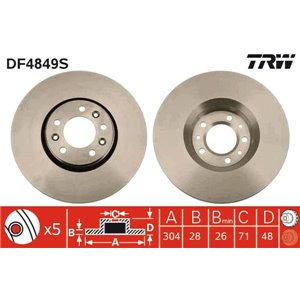 DF4849S Bromsskiva TRW - Top1autovaruosad