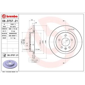 08.D757.21 Bromsskiva BREMBO - Top1autovaruosad