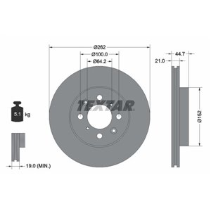 92060903 Bromsskiva TEXTAR - Top1autovaruosad