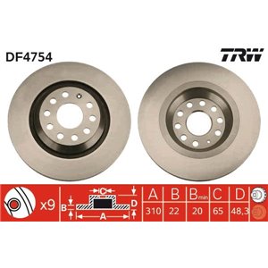DF4754  Brake disc TRW 