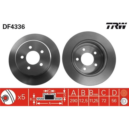 DF4336 Тормозной диск TRW
