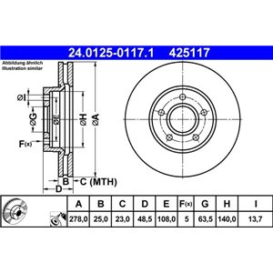 24.0125-0117.1 Brake Disc ATE - Top1autovaruosad