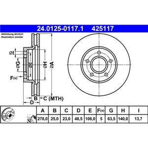 24.0125-0117.1 Тормозной диск ATE - Top1autovaruosad