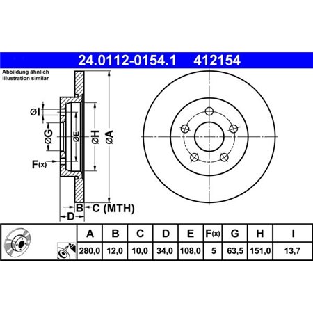 24.0112-0154.1 Brake Disc ATE