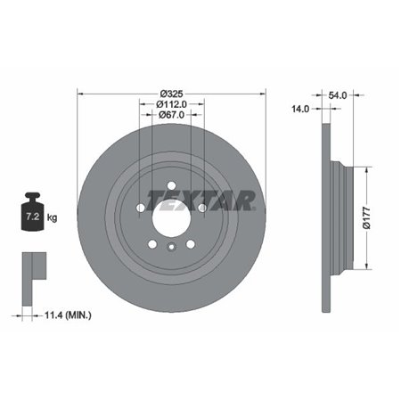 92277405  Brake disc TEXTAR 