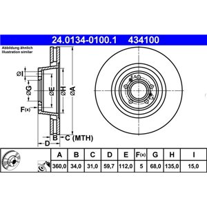 24.0134-0100.1 Brake Disc ATE - Top1autovaruosad