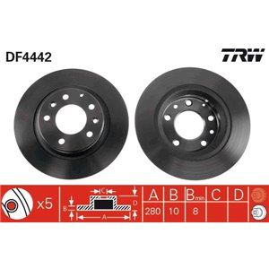 DF4442  Brake disc TRW 