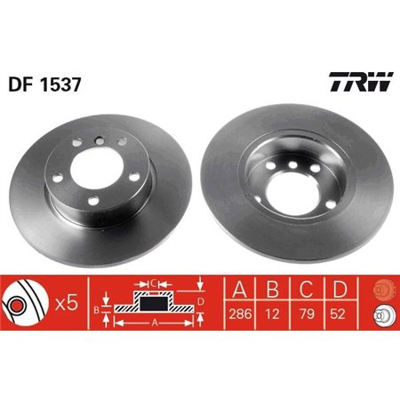DF1537 Brake Disc TRW