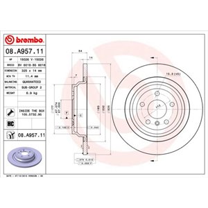 08.A957.11  Brake disc BREMBO 