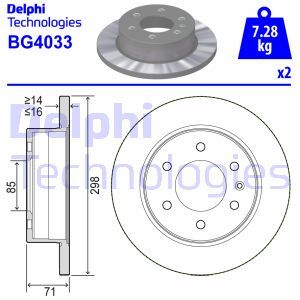BG4033 Тормозной диск DELPHI     