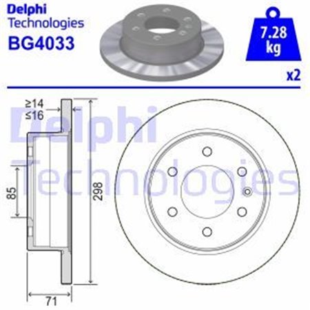 BG4033 Тормозной диск DELPHI