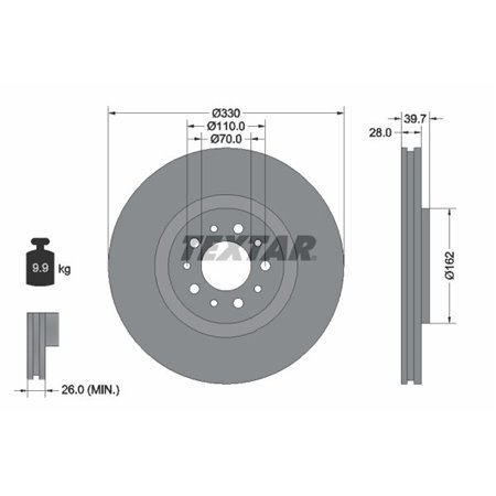 92145103 Brake Disc TEXTAR