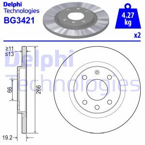 BG3421  Brake disc DELPHI 