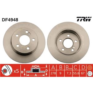 DF4948 Brake Disc TRW - Top1autovaruosad