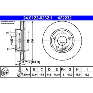 24.0122-0232.1 Тормозной диск ATE - Top1autovaruosad