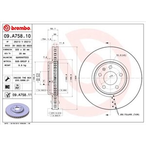09.A758.11 Тормозной диск BREMBO     