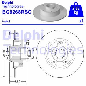 BG9268RSC Тормозной диск DELPHI - Top1autovaruosad