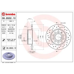 08.9502.1X  Brake disc BREMBO 