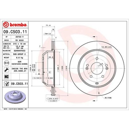 09.C503.11 Brake Disc BREMBO