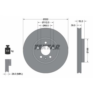 92160005 Bromsskiva TEXTAR - Top1autovaruosad