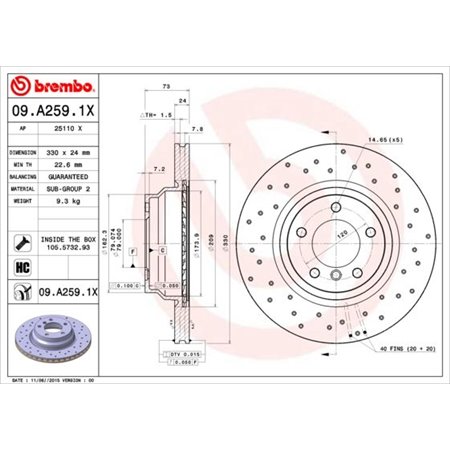 09.A259.1X Тормозной диск BREMBO