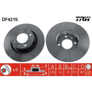 DF4215 Brake Disc TRW - Top1autovaruosad