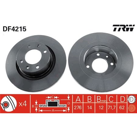 DF4215 Тормозной диск TRW