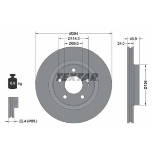 92135203 Тормозной диск TEXTAR - Top1autovaruosad