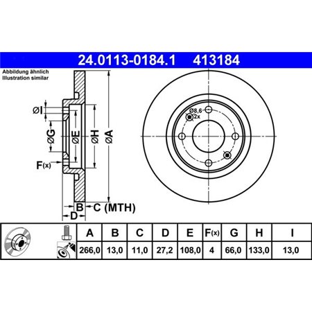 24.0113-0184.1 Bromsskiva ATE