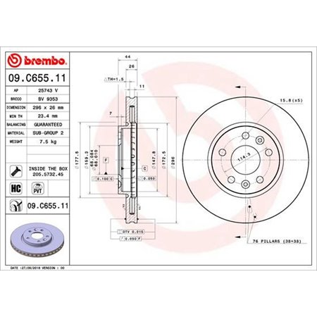 09.C655.11 Brake Disc BREMBO