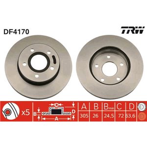 DF4170 Brake Disc TRW - Top1autovaruosad