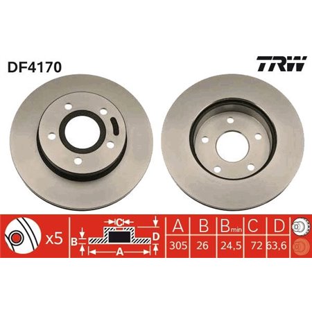DF4170 Brake Disc TRW