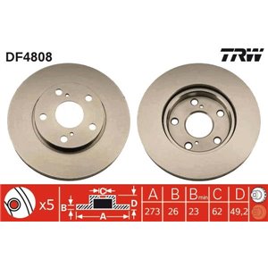 DF4808 Brake Disc TRW - Top1autovaruosad
