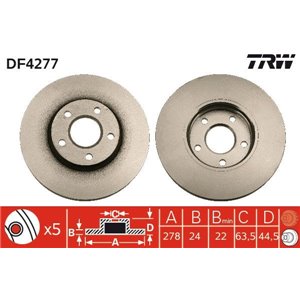 DF4277 Тормозной диск TRW - Top1autovaruosad