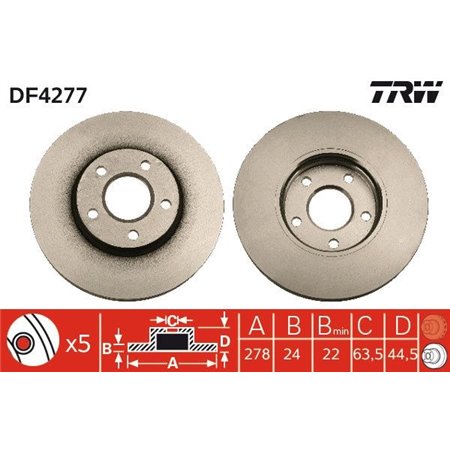 DF4277  Brake disc TRW 