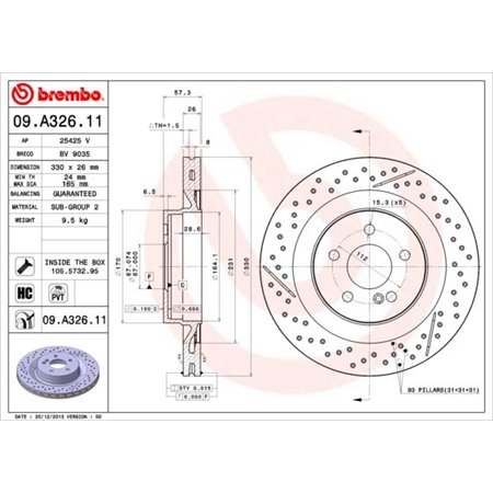 09.A326.11 Jarrulevy BREMBO