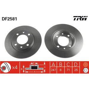 DF2581 Bromsskiva TRW - Top1autovaruosad