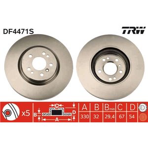 DF4471S Brake Disc TRW - Top1autovaruosad