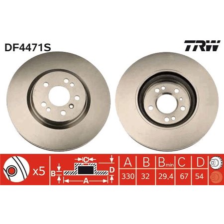 DF4471S Brake Disc TRW