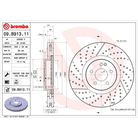 09.B913.11 Brake Disc BREMBO