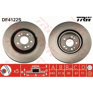 DF4222S  Brake disc TRW  - Top1autovaruosad