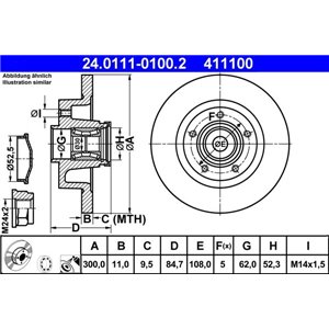 24.0111-0100.2 Brake Disc ATE - Top1autovaruosad