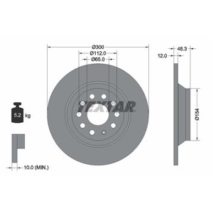 92255403 Bromsskiva TEXTAR - Top1autovaruosad