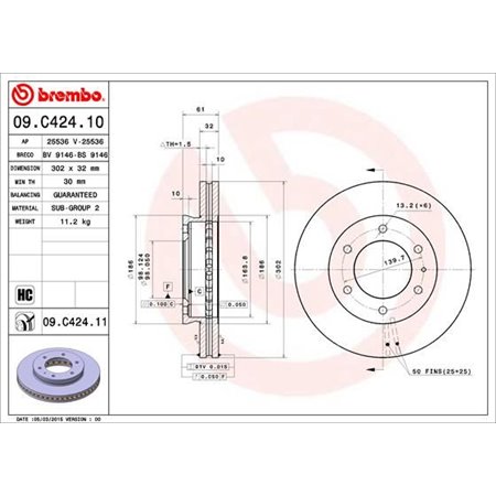 09.C424.11 Brake Disc BREMBO