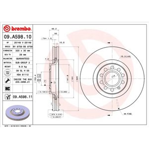 09.A598.11 Тормозной диск BREMBO     